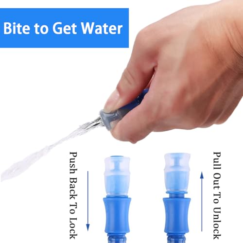 HEIKLN Hydration Bladder 1.5L-2L-2.5L-3L,Leak Proof Water Reservoir, BPA Free Military Water Storage Bladder Bag Hydration Pack Replacement Easy Clean for Bicycling Hiking Camping Hunting Running - color: 3L Blue