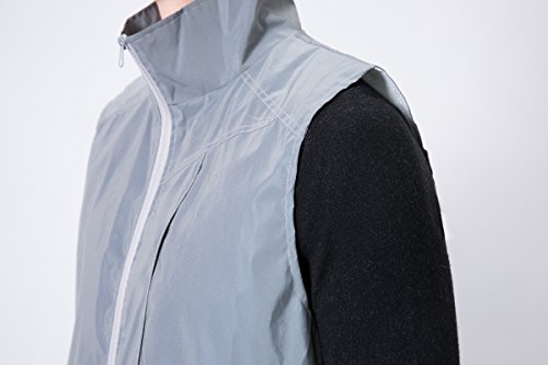 LZLRUN Mens Reflective Vest Jacket Casual Hiphop Windbreaker Night Sporting - size: Small