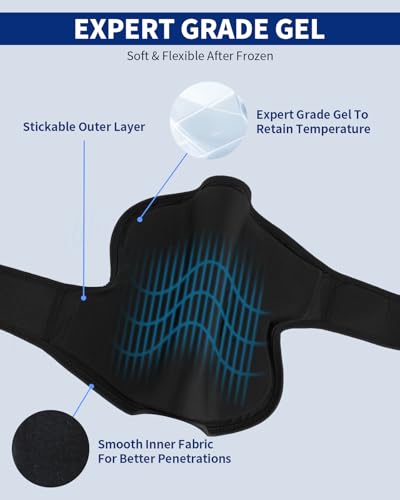 Gel Ice Pack Wrap with Straps for Knee,Elbow,Shoulder,Wrist & Back,Reusable Ice Packs for Injuries, Inflammation & Recovery Hot Cold Therapy Long Style - style: Long