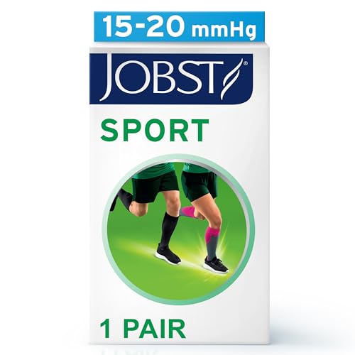JOBST Sport Compression Socks, 15-20 mmHg, Knee High - color: White/Grey, size: Small (1 Pair)
