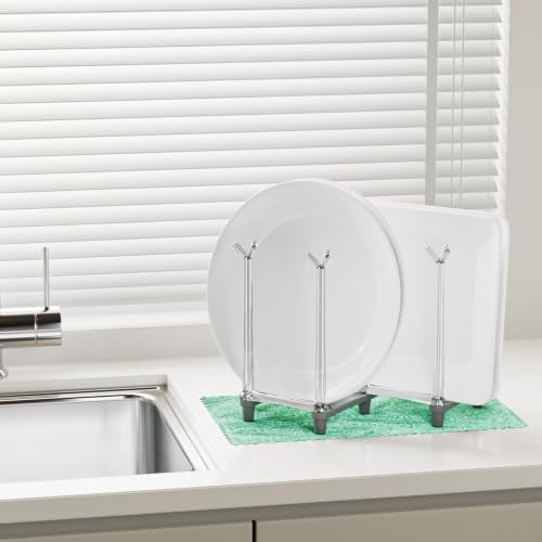 Marbrasse Retractable Cup Drying Rack, Drinking Glass and Sports Bottle Drainer Stand, Plastic Bag Dryer with Non-Slip Bottom for Kitchen Countertop, 2p - color: 2p