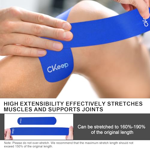 CKeep Kinesiology Tape precut Strips, 40 Count Elastic k Tape, Blue - color: Blue, size: 2 Rolls