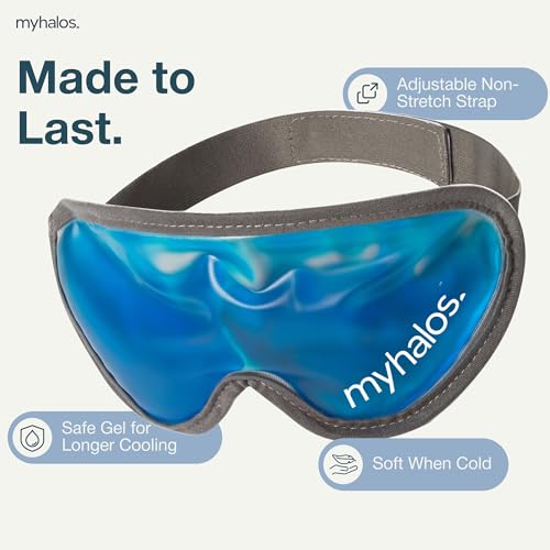 MyHalos Cooling Gel Eye Mask, Cold Ice Pack for Puffy Eyes & Dark Circles - color: Dark Blue, size: Pack of 1