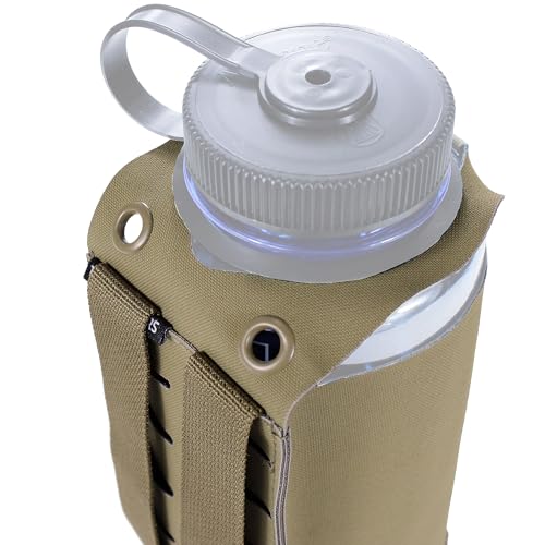 Water Bottle Pouch Molle, Tactical Canteen Pouch for 32oz Nalgene Bottle - color: Coyote brown