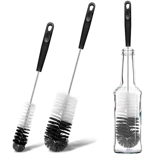 2 Pcs Bottle Brushes Set, Long Thin Flexible Bendable Flexible Cleaner - size: 14.8" standard