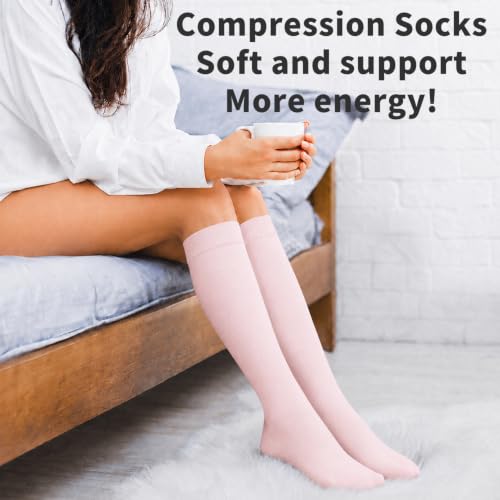 COOLOVER Copper Compression Socks for Women and Men(6 Pairs)-Best Support for Running, Athletic, Travel - color: 05 Red/Pink/Blue/Green/Gray/Black, size: Small-Medium