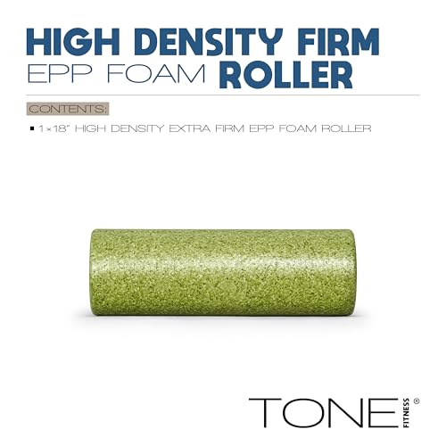 TONE Fitness Firm High-Density Foam Roller for Exercise, Massage & Recovery - color: Green, size: 18 Inch
