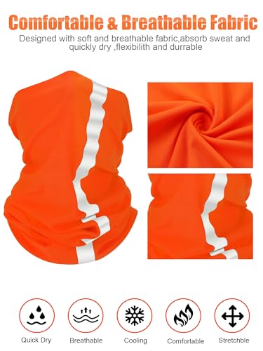 SATINIOR 8 Pack Reflective Neck Gaiters UV Protection Cooling Face Masks - color: Solid Colors