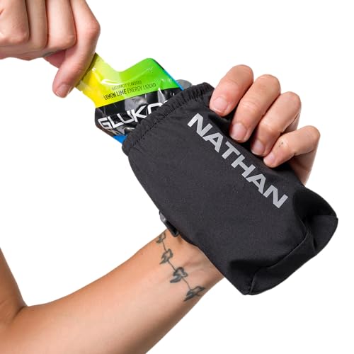 Nathan - Pinnacle 18oz Soft Flask Black/Reflective Silver OSFM - color: Black, style: 18oz