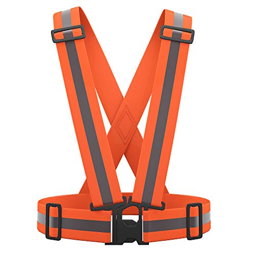 AYKRM 9 color High Visibility Reflective Vest Running Gear High Vis Adjustable Safety Vest - color: Orange