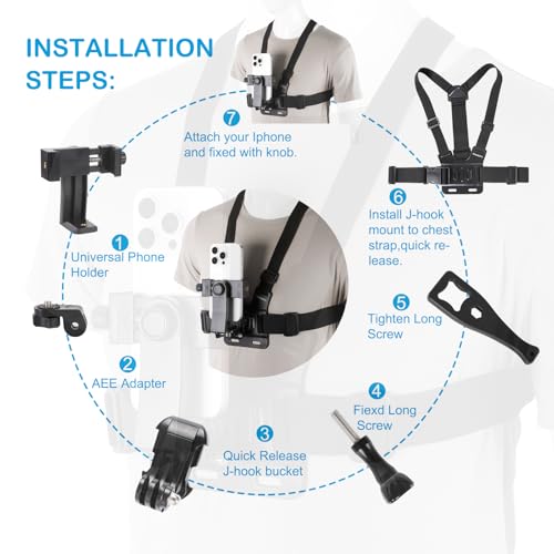 PellKing Chest Mounting iPhone Holder,First-Angle Shooting Accessories