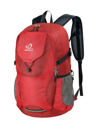 WATERFLY Lightweight Packable Hiking Backpack, 30L Day Pack Red - color: Red