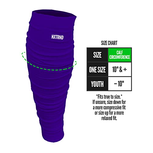 Nxtrnd Football Leg Sleeves, Calf Sleeves for Men & Boys, Sold as a Pair - color: Purple, size: One Size