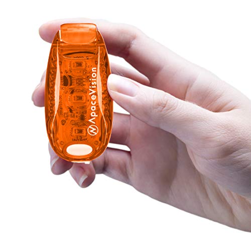 EverLightFX USB Rechargeable LED Safety Light 2 Pack, Clip On Strobe Light - color: Orange