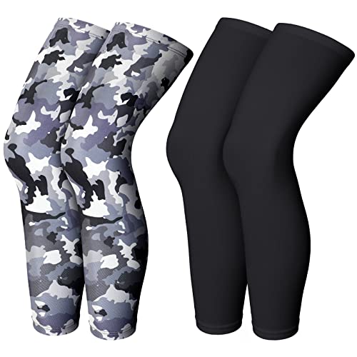 Skylety Compression Leg Sleeves Men Women - color: Black, Gray Camo, size: Medium
