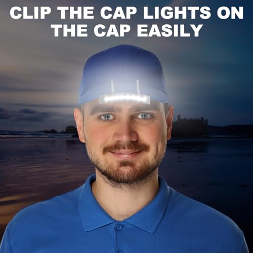 Mudder 2 Pcs Grey Hat Light Clip on Battery Powered 11 LED Cap Flashlight - color: Gray, size: 11 LED
