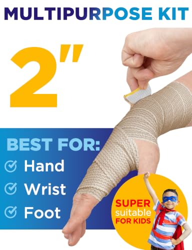 Premium Elastic Bandage Wrap - 6pack (2x2in, 2x3in, 2x4in) - Self-Closing - size: 6 Pack, style: Mix 6pk