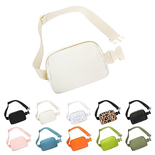 Waist Belt Bag Fashion Fanny Women and Men Gift Waist Pack With Adjustable Strap For Travel Running Hiking Walking Off White - color: Off White Fanny Pack