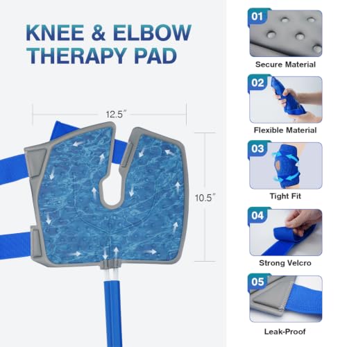 Cold Therapy Machine for Knee Recovery, Programmable Ice Therapy System with USB Compatible Power, Knee-Specific Therapy Pad for Replacement & ACL Recovery, Post-Surgery Care, Adjustable Wrap