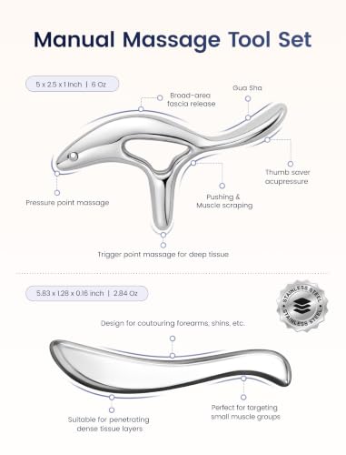 lifechill 304 Stainless Steel Gua Sha & Metal Trigger Point Massage Tool - color: Stainless Steel