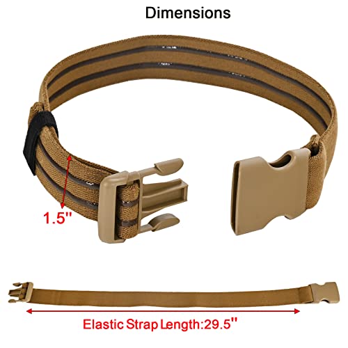 Tactical Leg Strap,Secure Non-Slip Elastic Thigh Strap with Quick-Release Buckle for Drop Leg Holster Platforms and Thigh Rig - color: Tan
