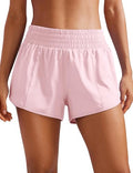 CRZ YOGA High Waisted Running Shorts 2.5" - color: Strawberry Pink, size: XX-Small