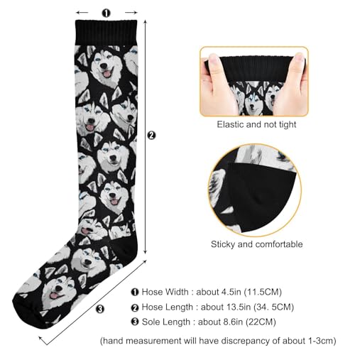 Wusikd Heartbeat Symbol Compression Socks for Women and Men Circulation Black Long Socks for Athletic Running 1 - color: Husky