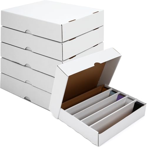 Yexiya 6 Pack 5000 Count Card Storage Box, White, 19 * 15.6 * 4 Inches