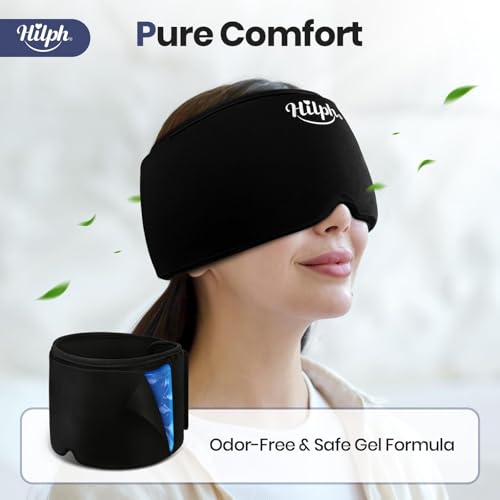 Hilph Adjustable Migraine Relief Cap, Headache Hat with Thickened Gel - style: Black
