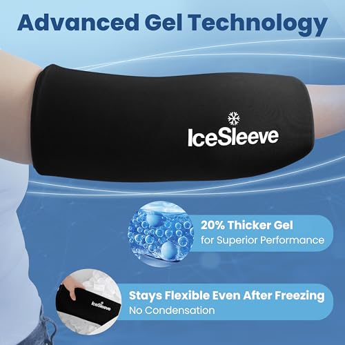 IceSleeve Elbow & Knee Ice Pack Wrap, Cold & Heat Therapy, Black SM, 1 Pack - color: Black, size: Small/Medium