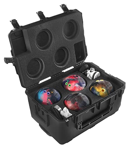 Case Club Heavy-Duty Waterproof Bowling Ball Cases, Wheels & Handle - style: 4 Ball
