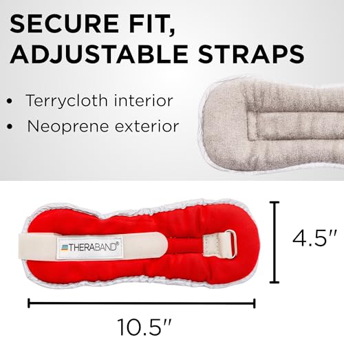 THERABAND Ankle Weights, Comfort Fit Wrist Cuff, 1 lb, 2-Piece Set, Red - size: Level 1 / 1lb