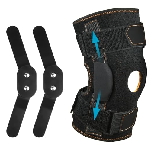 AOOWU Knee Support Open Patella, More Stable Hinge Structure, Knee Pads with Parallel Straps & Dual Side Stabilizers, Suitable for Arthritis, Meniscus Tear, Tendonitis, ACL, Ligament Injury, XL - color: XL