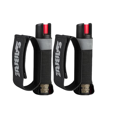 SABRE Runner Pepper Gel Spray for Running, Walking & Personal Safety - color: Black, 2-Pack