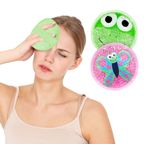 Ice Packs for Injuries Reusable 2 Packs Cold or Warm Compress - style: Frog+Butterfly