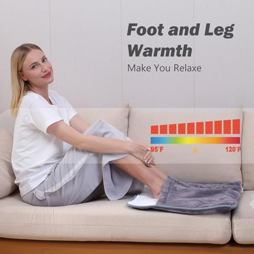 Gintao Electric Heated Foot Warmers for Feet,22"×20" Soft Foot Heating Pad - color: Gray