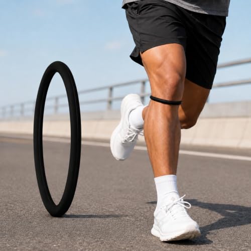 2 Pack Patellar Tendon Strap Lightweight Soft Knee Stabilizer with Silicone Pad for Running Basketball Tennis Football - color: black