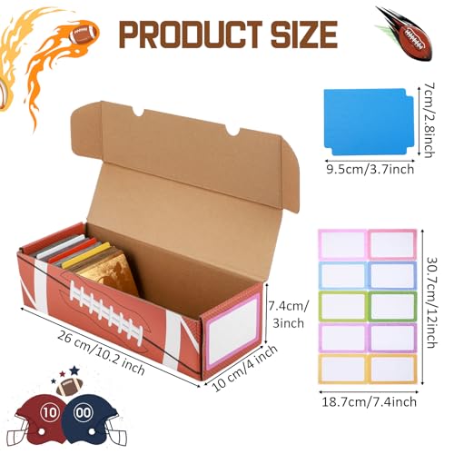 AmazingSpark 6 Pack 3, 600 Counts Football Trading Card Storage Box Sports Game Cardboard Collector Boxes Storage Box with Dividers, Collection Organizer for Football Baseball Sports Cards