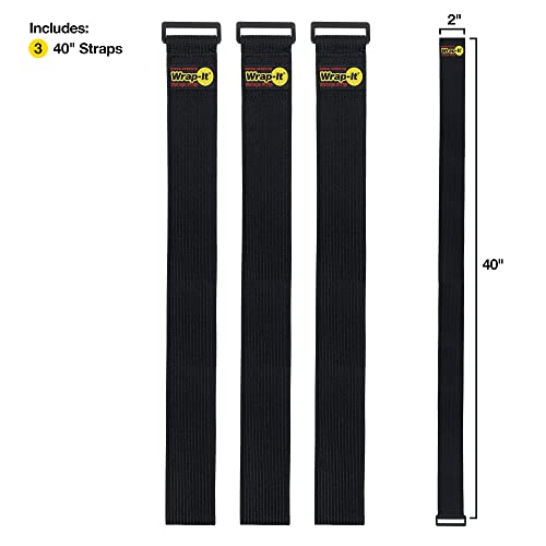 Super-Stretch Wrap-It Storage Straps, 40-in x 2-in (3-Pack) - color: Black, size: 40" (3 Pack)