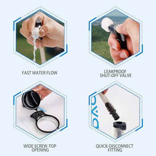 Hydration Bladder, 1.5L 2L 3L Water Bladder for Hiking Backpack, BPA-Free & Taste-Free Hydration Water Reservoir, Camping Cycling Running - color: Clear White, size: 2L