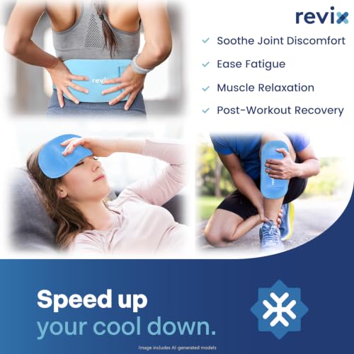 REVIX Large Cold Packs for Injuries, Hot & Cold Compress with 2 Gel Packs - color: Blue, size: Large 12 x 6 Inch