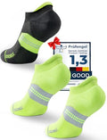 Juclise Men's No Show Compression Running Socks, Athletic Socks, 3 Pairs - color: Gradient Lime*1+neon Lime*2, size: Large