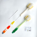 5 in 1 Bottle Cleaning Brush Set, Detail for Baby Bottle Cleaner - color: Orange & Green