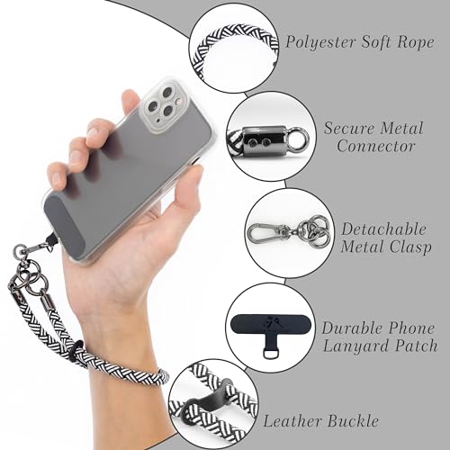 Cell Phone Wrist Strap Phone Lanyard Rope Wrist Lanyard Outdoor Activities - color: Zebra Black