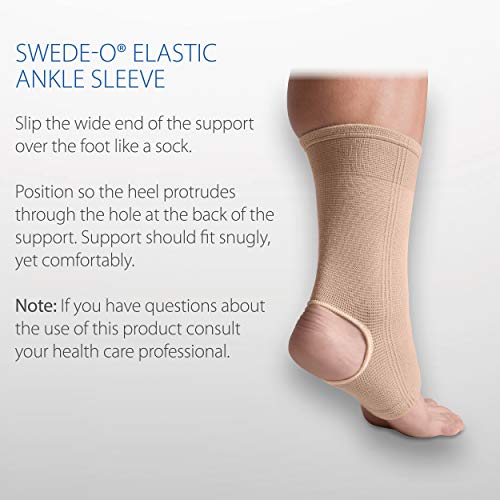 Elastic Ankle Support Sleeve for Sprains, Swelling & Pain Relief, Small - size: Small