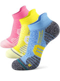 Trusiel Ankle Compression Socks for Women Running Moisture Wicking 5 Pairs - color: Pink Yellow Purple, size: 6-9