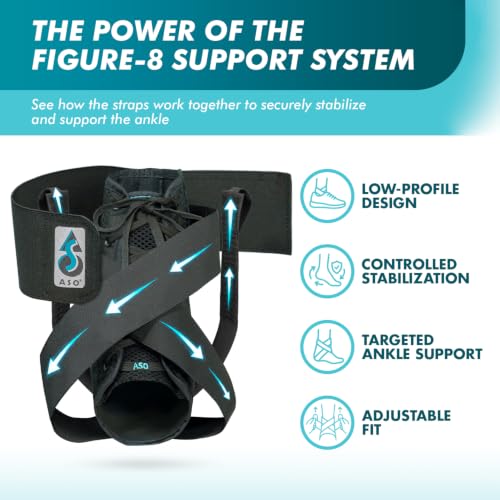 Med Spec ASO Ankle Stabilizer Lace Up Ankle Brace Sprain Support Black, XXS - color: Black, size: XX-Small