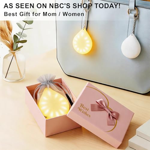 Tubasion 2-in-1 Purse Light with Clip & Hook, USB-C Rechargeable Handbag Light, Ultra Bright Bag Lights for Purses, Upgraded Automatic Sensor Purse Must Haves Accessories Gift for Women Girls - style: Teardrop_1Pack with Gift-Box