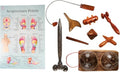 CCcollections Traditional Wooden Massage Reflexology Professional toolsets with accupreasure Charts (J 9SET, 1, Count) - size: J 9SET