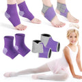 Tarpop 2 Pairs Kids Ankle Brace, Compression Sleeves, M+S, Purple - color: Purple, size: Small,Medium
